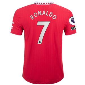 adidas Manchester United Authentic Cristiano Ronaldo Home Jersey w/ EPL + No Room For Racism Patches 22/23 (Real Red)