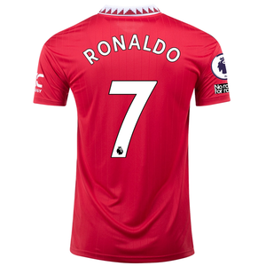adidas Manchester United Cristiano Ronaldo Home Jersey w/ EPL + No Room For Racism 22/23 (Real Red)
