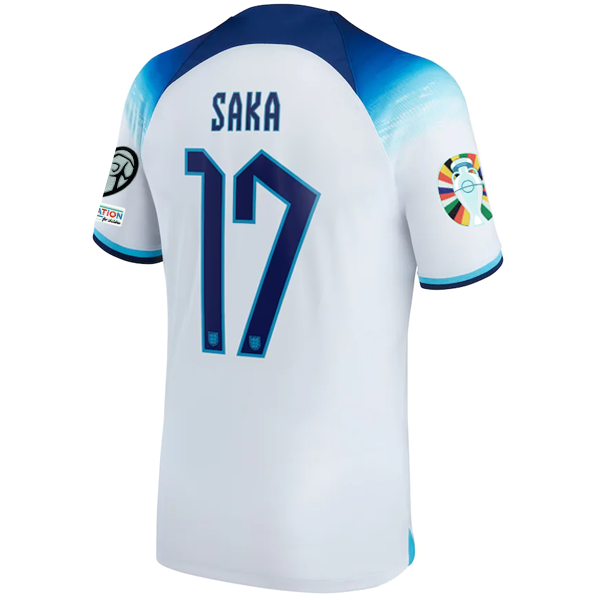 Nike England Bukayo Saka Home Jersey w Euro Qualifying Patches 22