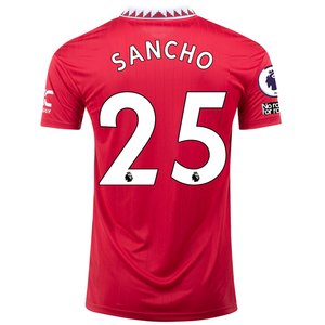 adidas Manchester United Jadon Sancho Home Jersey w/ EPL + No Room For Racism 22/23 (Real Red)