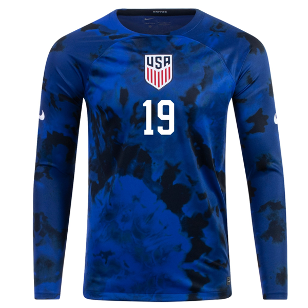Nike Estados Unidos James Sands Manga Larga Away Jersey 22/23 (Azul Brillante/Blanco)