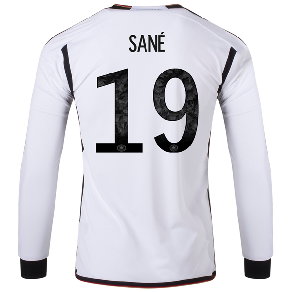 adidas Germany Leroy Sane Home Long Sleeve Jersey 22 23 White