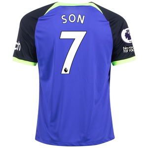 Nike Tottenham Hotspur Son Heung-Min Away Jersey w/ EPL + No Room For Racism Patches 22/23 (Lapis/Black/White)