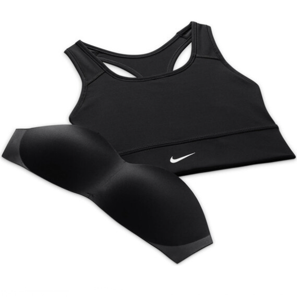 Nike Dri Fit Womens Swoosh Longline Sports Bra Black Soccer
