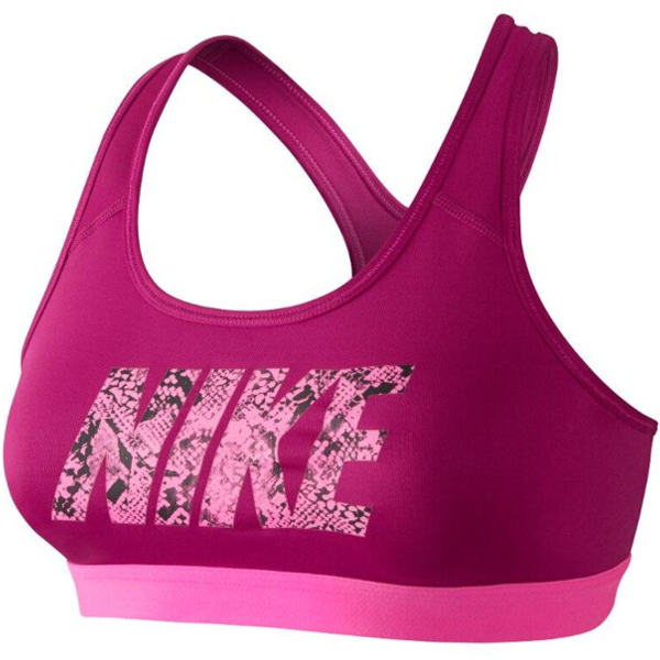 Nike Womens Padded Sports Bra (Pink/Black) - Soccer Wearhouse