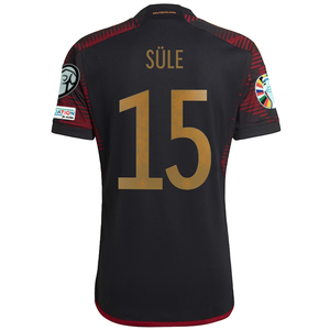 adidas Germany Sule Away Jersey w/ Euro Qualifier Patches 22/23 (Black/Burgundy)