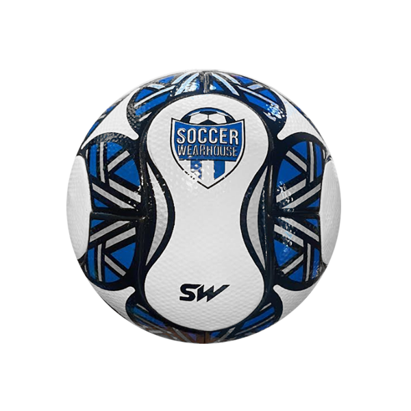 Soccer Wearhouse Mini Soccer Ball (White/Royal Blue)