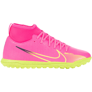 Nike Jr. Superfly 9 Club Turf Soccer Shoes (Pink Blast/Volt-Gridiron)