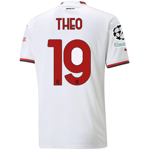 Puma AC Milan Theo Away Jersey w/ Champions League + Scudetto Patches 22/23 (White)