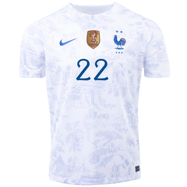 Nike France Theo Hernandez Away Jersey w World Cup Champion Patch
