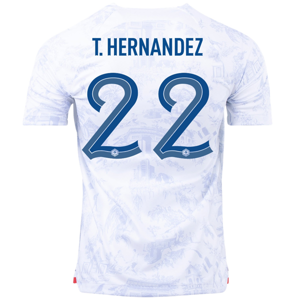 Nike France Theo Hernandez Away Jersey w/ World Cup Champion Patch 22/23 (White) Size M