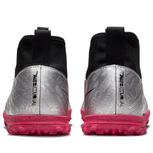 Nike Jr. Zoom Superfly 9 Academy XXV Turf Soccer Shoes (Metallic Silver/Hyper Pink)