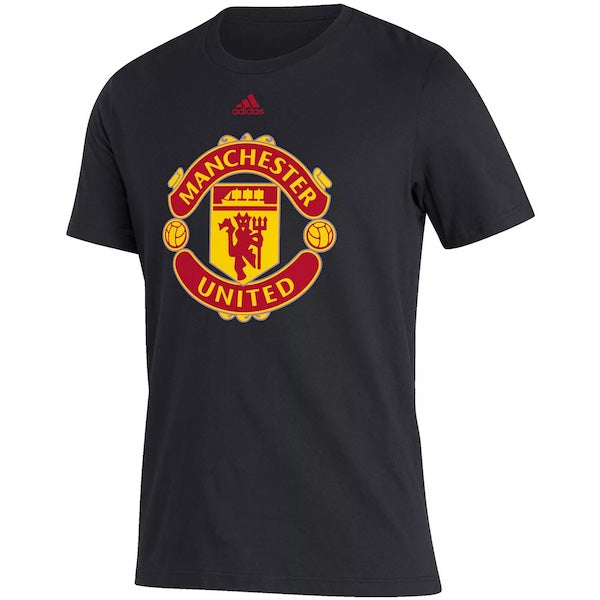 schweizisk Åh gud fattige adidas Manchester United Crest T-Shirt (Black) - Soccer Wearhouse