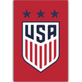 Póster con el escudo del fútbol femenino de EE. UU. (rojo)
