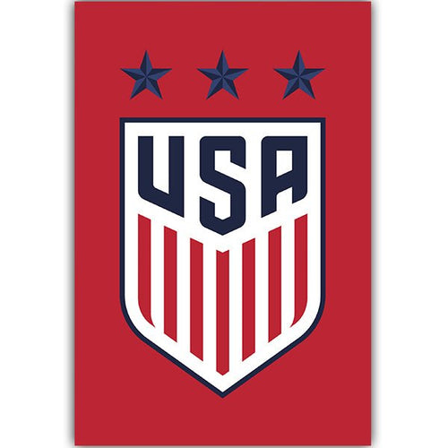 Póster con el escudo del fútbol femenino de EE. UU. (rojo)
