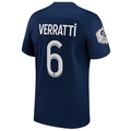 Camiseta de local Nike Paris Saint-Germain Marco Verratti con parche de campeón de la Ligue 1 22/23 (azul marino medianoche/blanco)