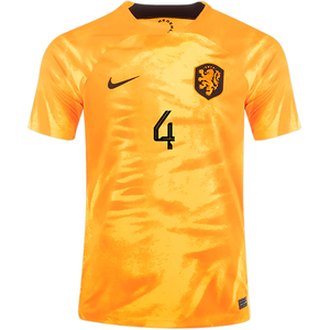 Camiseta Nike Holanda Virgil Van Dijk Home 22/23 (Naranja láser/Negro)