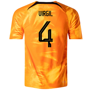Nike Netherlands Virgil Van Dijk Match Authentic Home Jersey 22/23 (Laser Orange/Black)