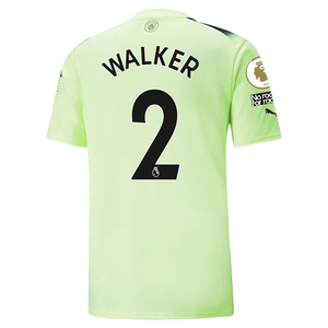 Puma Manchester City Kyle Walker Third Jersey w/ EPL + No Room For Racism Patches 22/23 (Fizzy Light/Parisian Night)