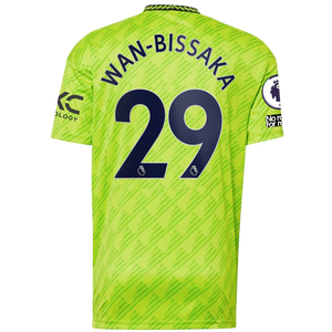 adidas Manchester United Aaron Wan-Bissaka Third Jersey w/ EPL + No Room For Racism Patches 22/23 (Solar Slime)