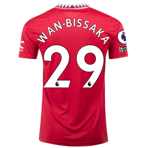 adidas Manchester United Aaron Wan-Bissaka Home Jersey w/ EPL + No Room For Racism 22/23 (Real Red)
