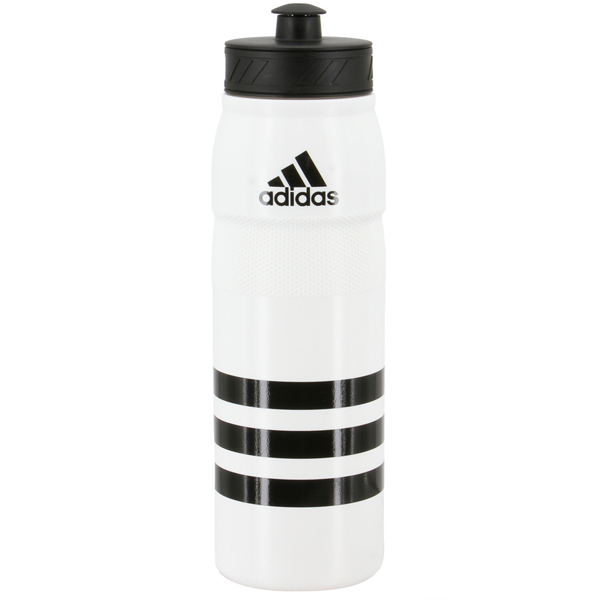 Botella de agua de plástico adidas (blanco/negro)