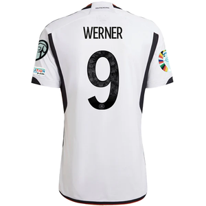 adidas Germany Mario Timo Werner Home Jersey w/ Euro Qualifying Patches 22/23 (White/Black)