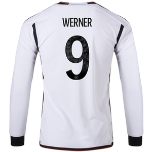 adidas Germany Timo Werner Home Long Sleeve Jersey 22/23 (White/Black)