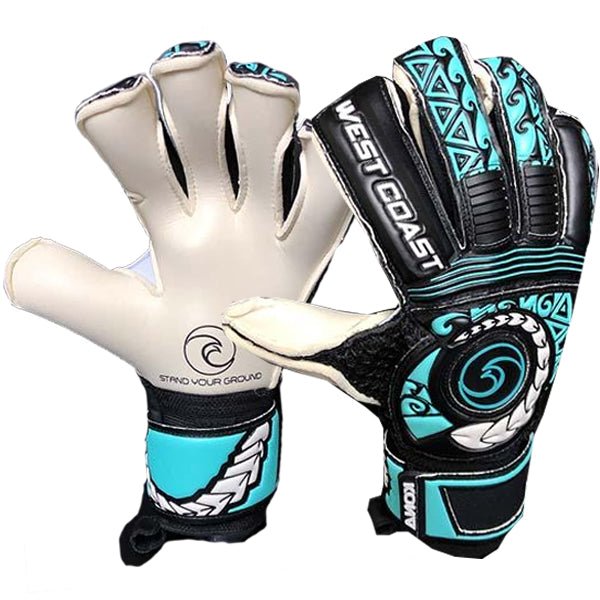 West Coast Kona Shore Goalkeeper Gloves (Black/Blue) | SoccerWearhouse