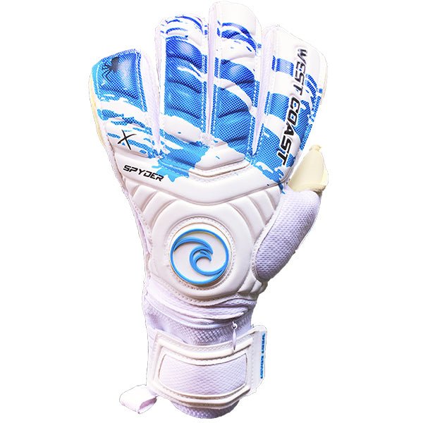 West Coast Spyder X Pacifica Goalkeeper Gloves (White/Blue) | SoccerWearhouse
