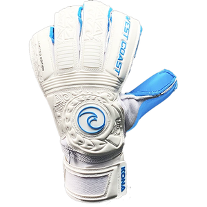 West Coast Pure Kona Cyan Goalkeeper Gloves (White/Cyan)