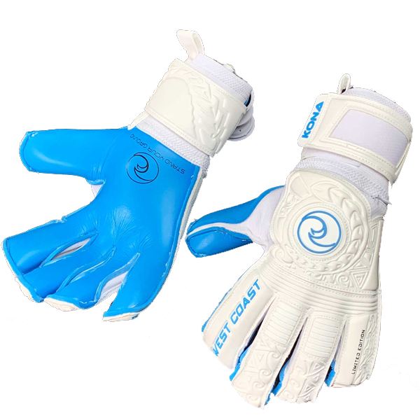 Guantes de portero West Coast Pure Kona Cyan (Blanco/Cian)