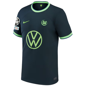 Nike Wolfsburg Away Jersey w/ Champions League Patches 22/23 (Seaweed/Sub Lime)
