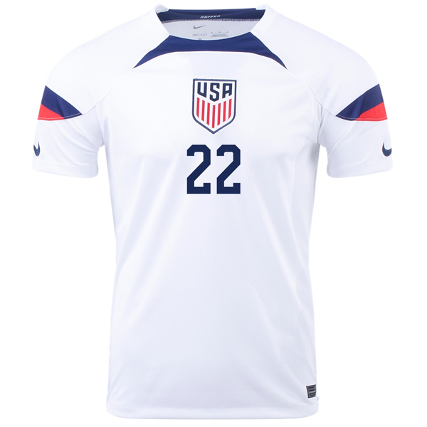 Nike Estados Unidos Deandre Yedlin Home Jersey 22/23 (Blanco/Azul)