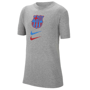 Nike Youth Barcelona Crest Swoosh T-Shirt (Dark Grey Heather)